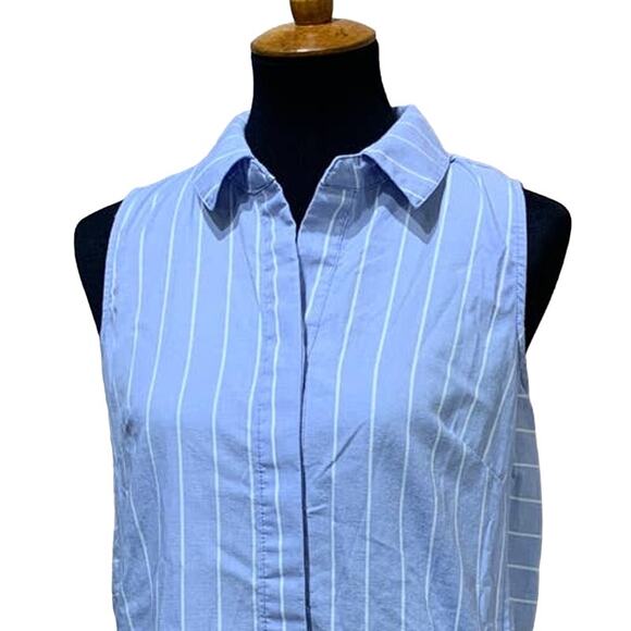 Simply Noelle Small/Medium Cotton Blend Button Down Sleeveless Shirt Dress - Picture 2 of 5